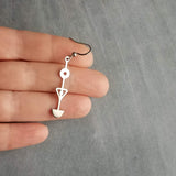 Hypoallergenic Silver Long Dangle Earrings, stainless steel tribal earring, silver tribal earring, Egyptian earring, hypoallergenic jewelry, silver stick dangle, long thin dangle earrings