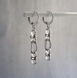Long Oval Drop Earrings, stainless steel earring, hypoallergenic jewelry, chunky silver earring, 2 inch drop earring, silver dangle teardrop