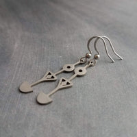 Hypoallergenic Silver Long Dangle Earrings, stainless steel tribal earring, silver tribal earring, Egyptian earring, hypoallergenic jewelry, silver stick dangle, long thin dangle earrings