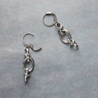 Long Oval Drop Earrings, stainless steel earring, hypoallergenic jewelry, chunky silver earring, 2 inch drop earring, silver dangle teardrop