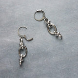Long Oval Drop Earrings, stainless steel earring, hypoallergenic jewelry, chunky silver earring, 2 inch drop earring, silver dangle teardrop