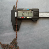 Collar de trébol de cobre, colgante de trébol pequeño, cadena de cobre antigua, collar de trébol de 4 hojas, collar de cobre rústico, cobre oxidado, suerte