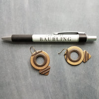 Large Round Antique Bronze Earrings, tribal style medallions, beaded edge, rustic antique brass earring, lightweight ox brass gold triangle