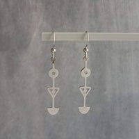 Hypoallergenic Silver Long Dangle Earrings, stainless steel tribal earring, silver tribal earring, Egyptian earring, hypoallergenic jewelry, silver stick dangle, long thin dangle earrings