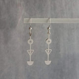 Hypoallergenic Silver Long Dangle Earrings, stainless steel tribal earring, silver tribal earring, Egyptian earring, hypoallergenic jewelry, silver stick dangle, long thin dangle earrings