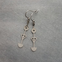 Hypoallergenic Silver Long Dangle Earrings, stainless steel tribal earring, silver tribal earring, Egyptian earring, hypoallergenic jewelry, silver stick dangle, long thin dangle earrings