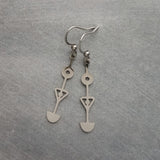 Hypoallergenic Silver Long Dangle Earrings, stainless steel tribal earring, silver tribal earring, Egyptian earring, hypoallergenic jewelry, silver stick dangle, long thin dangle earrings