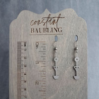 Hypoallergenic Silver Long Dangle Earrings, stainless steel tribal earring, silver tribal earring, Egyptian earring, hypoallergenic jewelry, silver stick dangle, long thin dangle earrings