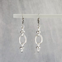 Long Oval Drop Earrings, stainless steel earring, hypoallergenic jewelry, chunky silver earring, 2 inch drop earring, silver dangle teardrop