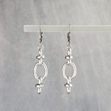Long Oval Drop Earrings, stainless steel earring, hypoallergenic jewelry, chunky silver earring, 2 inch drop earring, silver dangle teardrop