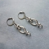 Long Oval Drop Earrings, stainless steel earring, hypoallergenic jewelry, chunky silver earring, 2 inch drop earring, silver dangle teardrop
