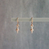 Small Rose Gold Earrings, tiny little dangle, simple earring, ball tip hooks, delicate petite minimalist jewelry, dainty rose gold earring