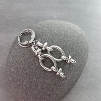 Long Oval Drop Earrings, stainless steel earring, hypoallergenic jewelry, chunky silver earring, 2 inch drop earring, silver dangle teardrop