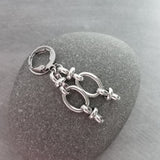 Long Oval Drop Earrings, stainless steel earring, hypoallergenic jewelry, chunky silver earring, 2 inch drop earring, silver dangle teardrop