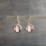 Baseball Earrings, team earring, silver baseball earring, baseball jewelry, lever back earring, player team mom coach gift home run MLB game