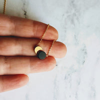 Sun Moon Necklace, silver solar eclipse necklace, delicate chain, celestial jewelry, moon shadow necklace, black silver crescent new moon