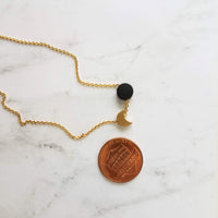 Sun Moon Necklace, silver solar eclipse necklace, delicate chain, celestial jewelry, moon shadow necklace, black silver crescent new moon