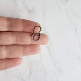 Small Black Circle Earrings, black hoops, little black circle earring, black circle earring, matte black earring, black ring earring, open