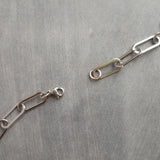 Silver Snaffle Bit Necklace, chunky stainless steel chain, equestrian necklace, silver horse necklace, D ring, thick silver paperclip chain