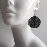 Large Gunmetal Earrings, big lightweight leaf earrings, coral earring, filigree earring, sea fan earring, organic shape, see through dangles