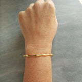 Gold Cuff Bracelet, bamboo cuff, gold bangle, bamboo bracelet, vine bracelet, gold bamboo cuff, stacking bracelet, simple plain bangle, thin - Constant Baubling