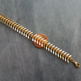 Gold Spine Bracelet, matte gold fish bone bracelet, herringbone chain, gold v bracelet, gold arrow, gold bracelet, v shape spiny bracelet