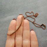 Copper Curved Bar Necklace, antique copper tube necklace, noodle necklace, layering necklace, oxidized copper chain, simple copper teen gift