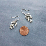 Silver Fringe Earrings, shaggy silver earring, cascade earring, shaggy earring, cha cha earring, 1 inch earring, cluster earring, tear drop