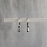 Small Gunmetal Drop Earrings, very tiny teardrop earring, dainty silver black earring, plain drop earring, simple basic tear drop dangle