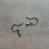 Small Gunmetal Drop Earrings, very tiny teardrop earring, dainty silver black earring, plain drop earring, simple basic tear drop dangle