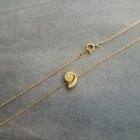 Gold Seashell Necklace, little spiral shell, nautilus necklace, snail shell pendant, small gold shell charm, ocean necklace, beach jewelry