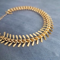 Gold Spine Bracelet, matte gold fish bone bracelet, herringbone chain, gold v bracelet, gold arrow, gold bracelet, v shape spiny bracelet