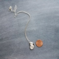 Silver Shell Necklace, spiral seashell pendant, seashell necklace, silver seashell, beach necklace, shell pendant, sea jewelry, simple chain