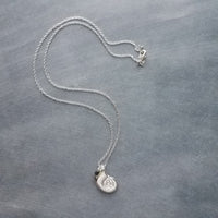 Silver Shell Necklace, spiral seashell pendant, seashell necklace, silver seashell, beach necklace, shell pendant, sea jewelry, simple chain