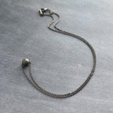Gunmetal Chain Necklace, simple ball bead necklace, 6mm stardust bead slider, thin gunmetal chain, delicate silver black gun metal layering