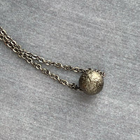 Gunmetal Chain Necklace, simple ball bead necklace, 6mm stardust bead slider, thin gunmetal chain, delicate silver black gun metal layering