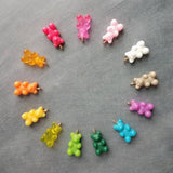 Hot Pink Gummy Bear Necklace, pink candy bear charm, candy necklace, dainty gold chain, little gummy bear gift, small bear pendant, treat