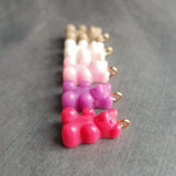 Bubblegum Pink Gummy Bear Necklace, pink candy bear charm, small candy necklace, dainty gold chain, little baby pink gummy bear pendant gift