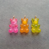 Bubblegum Pink Gummy Bear Necklace, pink candy bear charm, small candy necklace, dainty gold chain, little baby pink gummy bear pendant gift