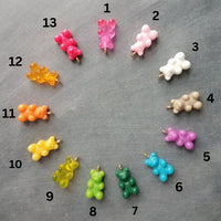 Yellow Gummy Bear Necklace, lemon yellow candy bear charm, gold chain, small little bear pendant, light opaque yellow bear, girls fun gift