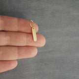 Small Simple Gold Earrings, gold oval earrings, tag dangle earring, gold tag earrings, brass earrings, 14K solid gold hook opt, lightweight