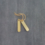 Small Simple Gold Earrings, gold oval earrings, tag dangle earring, gold tag earrings, brass earrings, 14K solid gold hook opt, lightweight