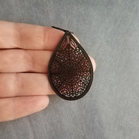 Navy Blue Silver Hook Earrings, blue filigree earrings, navy earrings, large tear drop earring, dark blue drop earring, intricate cut out
