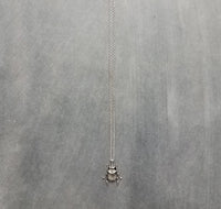 Little Silver Bug Necklace, small beetle pendant thin delicate 18in chain, rose June bug, sterling silver chain opt, 3D insect charm jewelry