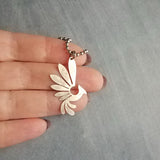 Silver Phoenix Necklace, stainless steel ball chain, antique silver bird pendant, mythical creature, large lightweight rising bird charm