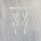 Long Oval Drop Earrings, stainless steel earring, hypoallergenic jewelry, chunky silver earring, 2 inch drop earring, silver dangle teardrop