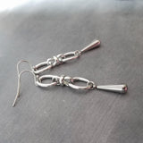 Long Oval Drop Earrings, stainless steel earring, hypoallergenic jewelry, chunky silver earring, 2 inch drop earring, silver dangle teardrop