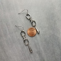 Long Oval Drop Earrings, stainless steel earring, hypoallergenic jewelry, chunky silver earring, 2 inch drop earring, silver dangle teardrop