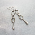 Long Oval Drop Earrings, stainless steel earring, hypoallergenic jewelry, chunky silver earring, 2 inch drop earring, silver dangle teardrop