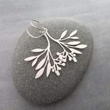 Silver Branch Earrings, stainless steel floral earring, silver plant earring, tree leaf earring, hypoallergenic jewelry, silver stick dangle